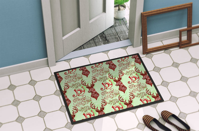 Merry Christmas Joy Reindeer Indoor or Outdoor Mat 24x36 BB7488JMAT