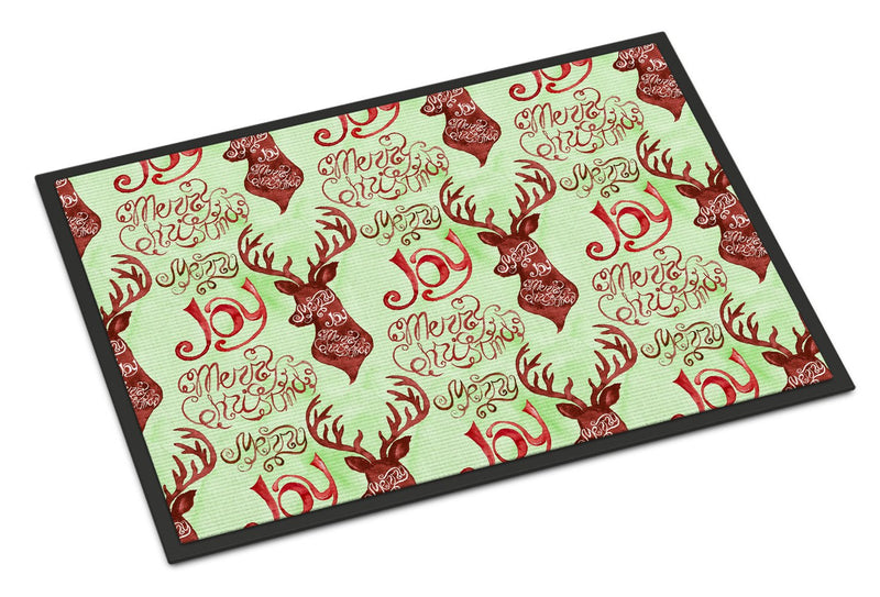 Merry Christmas Joy Reindeer Indoor or Outdoor Mat 24x36 BB7488JMAT