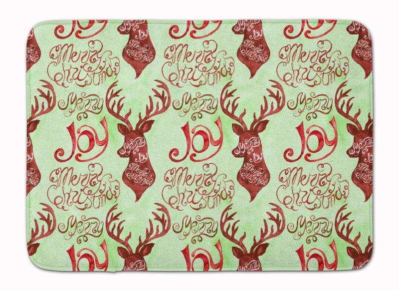 Merry Christmas Joy Reindeer Machine Washable Memory Foam Mat BB7488RUG