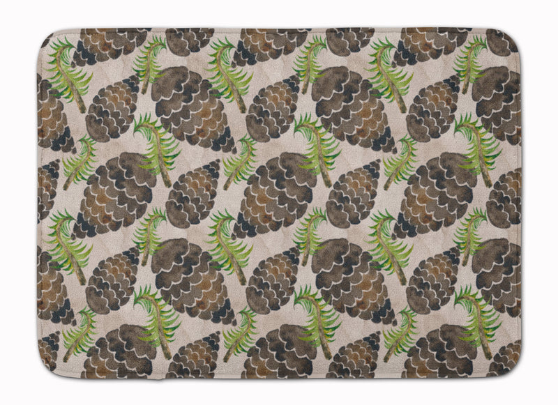 Watercolor Pine Cones Machine Washable Memory Foam Mat BB7489RUG