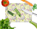 Easter Basket and Eggs Cutting Board Tempered Glass Kitchen Cutting Surface, Heat Resistant Chopping, Non-Slip Feet, Food Prep & Serving