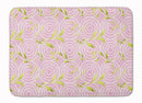 Gemoetric Circles on Pink Watercolor Memory Foam Kitchen Mat Machine Washable Anti-Fatigue Cushion Comfort Bath or Kitchen Rug