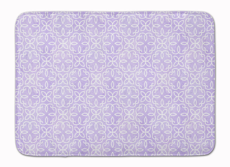 Gemoetric Circles on Purple Watercolor Machine Washable Memory Foam Mat BB7494RUG