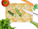 Fall Leaves and Branches Cutting Board Tempered Glass Kitchen Cutting Surface, Heat Resistant Chopping, Non-Slip Feet, Food Prep & Serving
