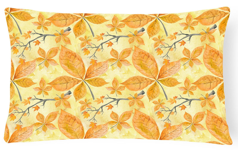 Fall Leaves and Branches Canvas Fabric Decorative Pillow BB7495PW1216