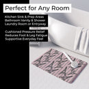 Watercolor Eiffel Tower and Stripes Memory Foam Kitchen Mat Machine Washable Anti-Fatigue Cushion Comfort Bath or Kitchen Rug