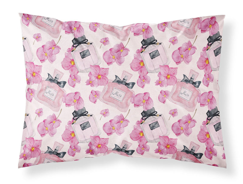 Watercolor Pink Flowers and Perfume Fabric Standard Pillowcase BB7510PILLOWCASE