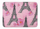 Watercolor Pink Flowers and Eiffel Tower Memory Foam Kitchen Mat Machine Washable Anti-Fatigue Cushion Comfort Bath or Kitchen Rug
