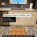 Watercolor Rainbow Dots and Sqiggles Memory Foam Kitchen Mat Machine Washable Anti-Fatigue Cushion Comfort Bath or Kitchen Rug