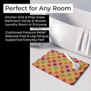 Watercolor Rainbow Dots and Sqiggles Memory Foam Kitchen Mat Machine Washable Anti-Fatigue Cushion Comfort Bath or Kitchen Rug