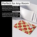 Watercolor Apples and Polkadots Memory Foam Kitchen Mat Machine Washable Anti-Fatigue Cushion Comfort Bath or Kitchen Rug