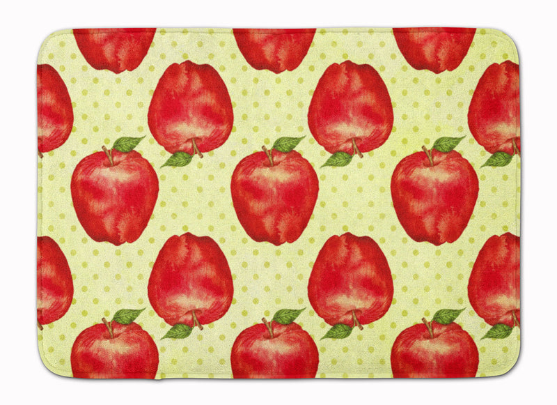 Watercolor Apples and Polkadots Machine Washable Memory Foam Mat BB7516RUG