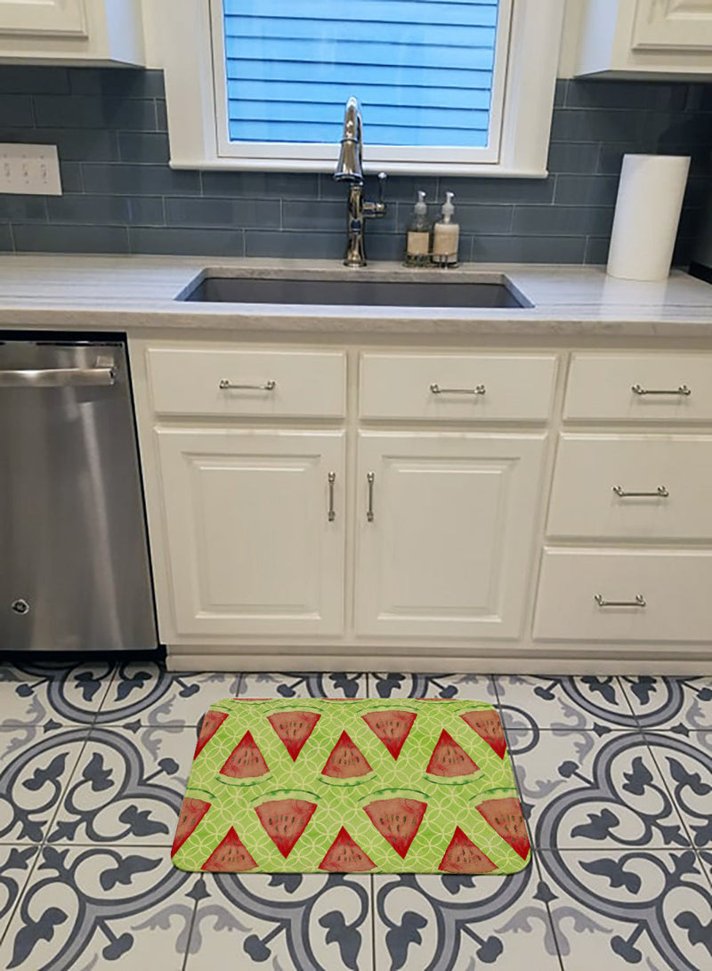 Watercolor Watermelon Machine Washable Memory Foam Mat BB7518RUG