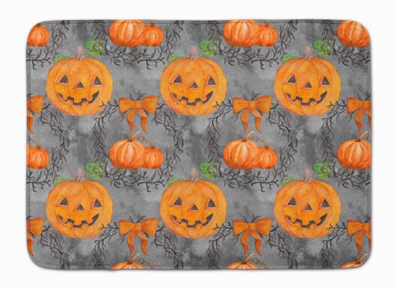 Watecolor Halloween Pumpkins Machine Washable Memory Foam Mat BB7521RUG