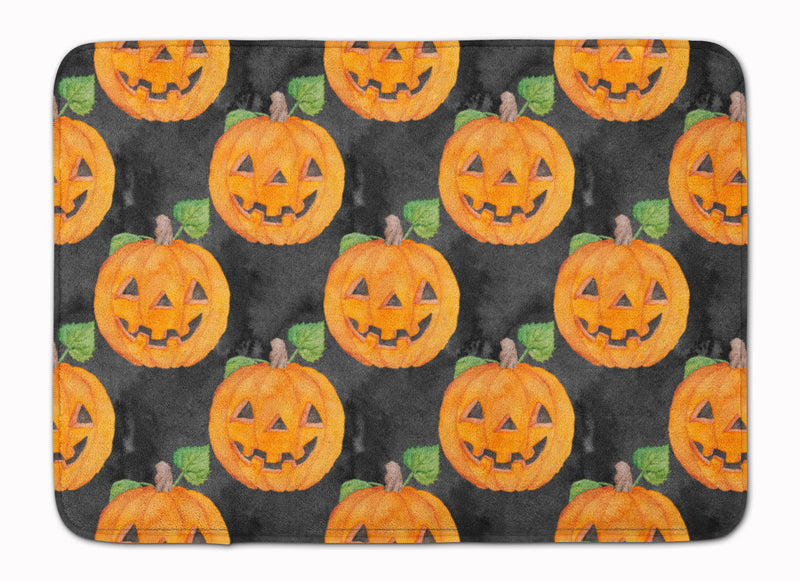 Watecolor Halloween Jack-O-Lantern Machine Washable Memory Foam Mat BB7524RUG