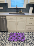 Watecolor Halloween Black Cats on Purple Machine Washable Memory Foam Mat BB7528RUG