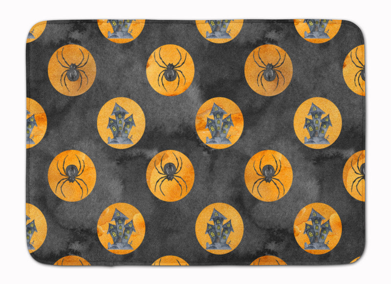 Watecolor Halloween Circles Machine Washable Memory Foam Mat BB7529RUG