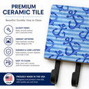 Beach Watercolor Anchors Leash or Key Holder Wall Hooks, Coat Rack Wall Mount, for Hanging Keys, Towels, Aprons, Leashes