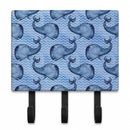 Beach Watercolor Whales Leash or Key Holder Wall Hooks, Coat Rack Wall Mount, for Hanging Keys, Towels, Aprons, Leashes