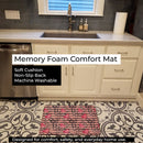 Watercolor Heart Paper Clips Memory Foam Kitchen Mat Machine Washable Anti-Fatigue Cushion Comfort Bath or Kitchen Rug