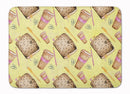 Watercolor Coffee and Journal Memory Foam Kitchen Mat Machine Washable Anti-Fatigue Cushion Comfort Bath or Kitchen Rug