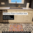 Watercolor Coffee and Paper Clips Memory Foam Kitchen Mat Machine Washable Anti-Fatigue Cushion Comfort Bath or Kitchen Rug