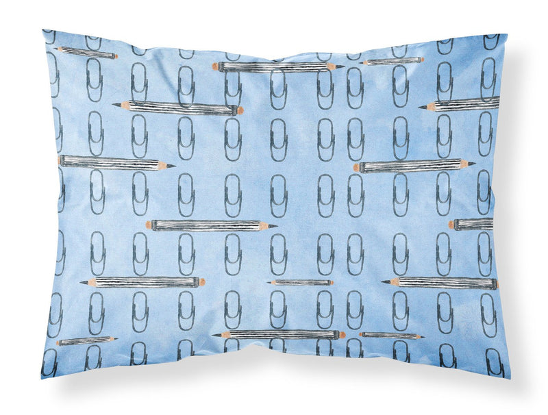 Watercolor Organized Paper Clips Blue Fabric Standard Pillowcase BB7540PILLOWCASE