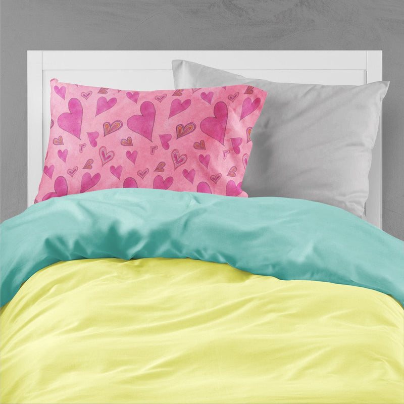 Watercolor Love and Hearts Fabric Standard Pillowcase BB7550PILLOWCASE