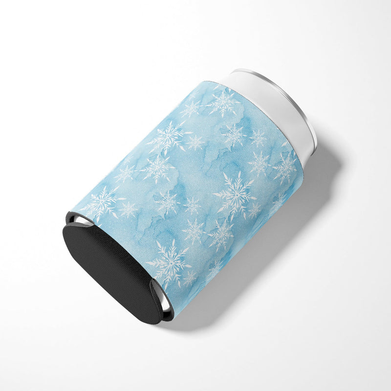 Watercolor Snowflake on Light Blue Can or Bottle Hugger BB7552CC