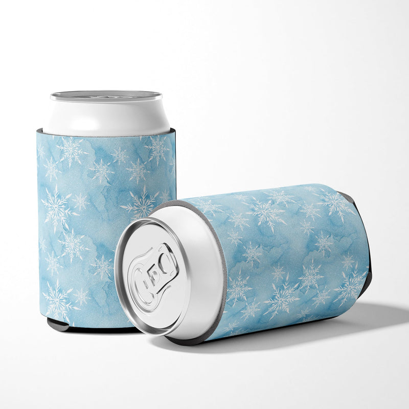 Watercolor Snowflake on Light Blue Can or Bottle Hugger BB7552CC