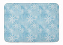 Watercolor Snowflake on Light Blue Machine Washable Memory Foam Mat BB7552RUG