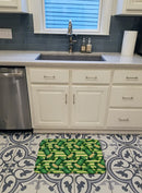 Watercolor St Patrick's Day Leprechan Hat Memory Foam Kitchen Mat Machine Washable Anti-Fatigue Cushion Comfort Bath or Kitchen Rug