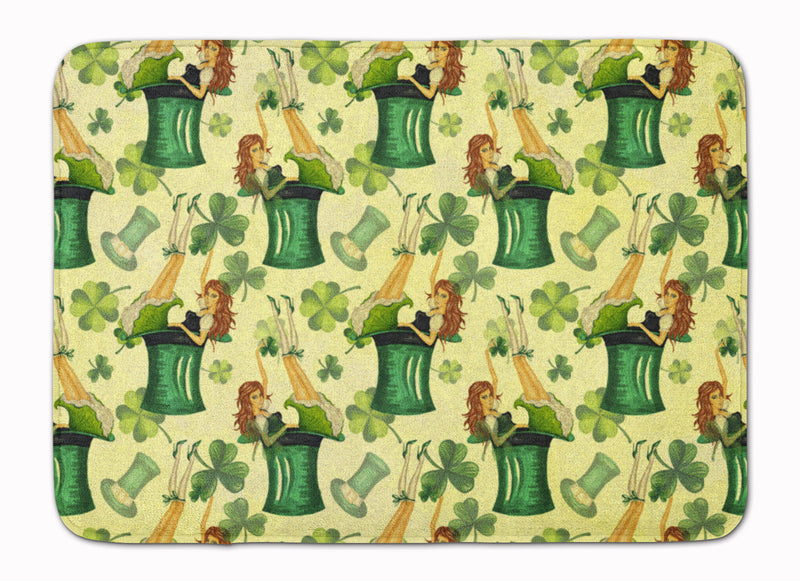 Watercolor St Patrick's Day Party Machine Washable Memory Foam Mat BB7559RUG