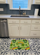 Watercolor St Patrick's Day Lucky Leprechan Memory Foam Kitchen Mat Machine Washable Anti-Fatigue Cushion Comfort Bath or Kitchen Rug