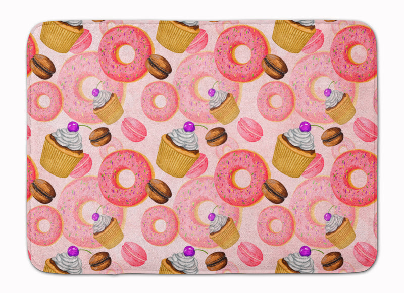 Watercolor Sweet Pastries Machine Washable Memory Foam Mat BB7562RUG