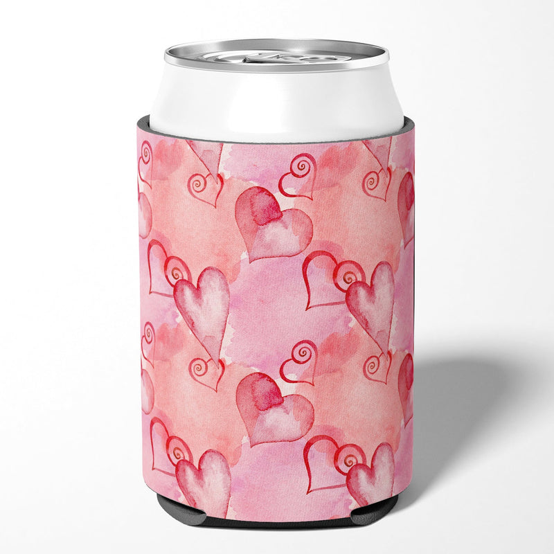 Watercolor Red Hearts Can or Bottle Hugger BB7565CC