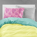 Watercolor Hot Pink Striped Hearts Fabric Standard Pillowcase – Artistic Decorative Front, White Back BB7566PILLOWCASE