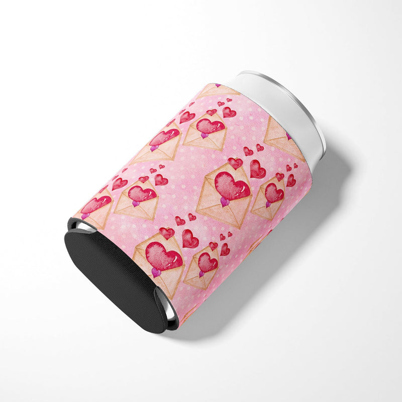 Watercolor Pink Love Letter Can or Bottle Hugger BB7568CC