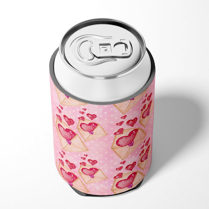 Watercolor Pink Love Letter Can or Bottle Hugger BB7568CC
