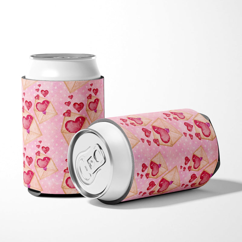 Watercolor Pink Love Letter Can or Bottle Hugger BB7568CC