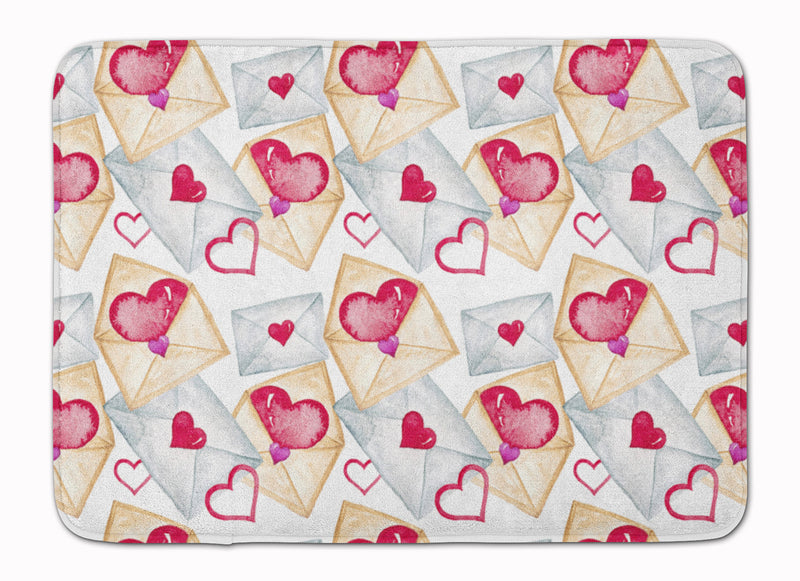 Watercolor Love Letters Machine Washable Memory Foam Mat BB7569RUG