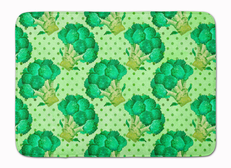 Watercolor Broccoli Machine Washable Memory Foam Mat BB7570RUG