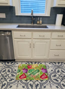 Watercolor Vegetables Farm to Table Memory Foam Kitchen Mat Machine Washable Anti-Fatigue Cushion Comfort Bath or Kitchen Rug