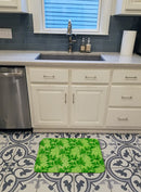 Watercolor Parsley Memory Foam Kitchen Mat Machine Washable Anti-Fatigue Cushion Comfort Bath or Kitchen Rug