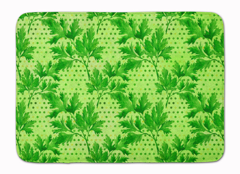 Watercolor Parsley Machine Washable Memory Foam Mat BB7573RUG