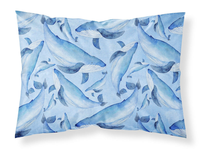 Watercolor Nautical Whales Fabric Standard Pillowcase BB7575PILLOWCASE