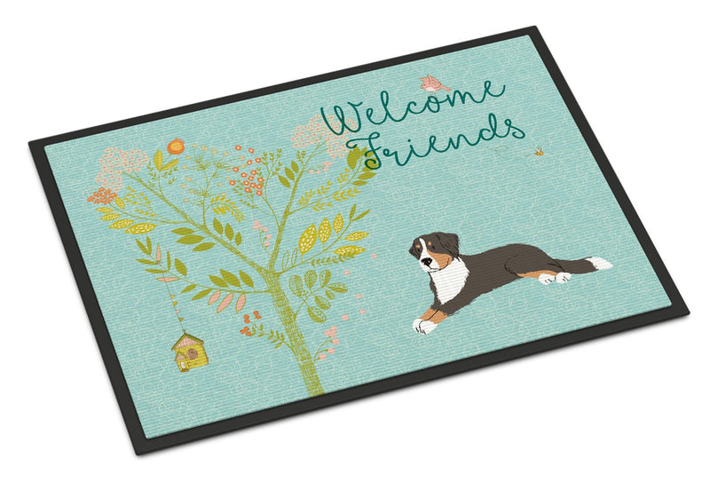 Welcome Friends Bernese Mountain Dog Indoor or Outdoor Mat 24x36 BB7579JMAT