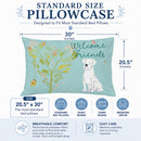 Welcome Friends White Boxer Standard Pillowcase Lightweight Super Soft Easy Care Decorative Artwork Pillowcase, Standard