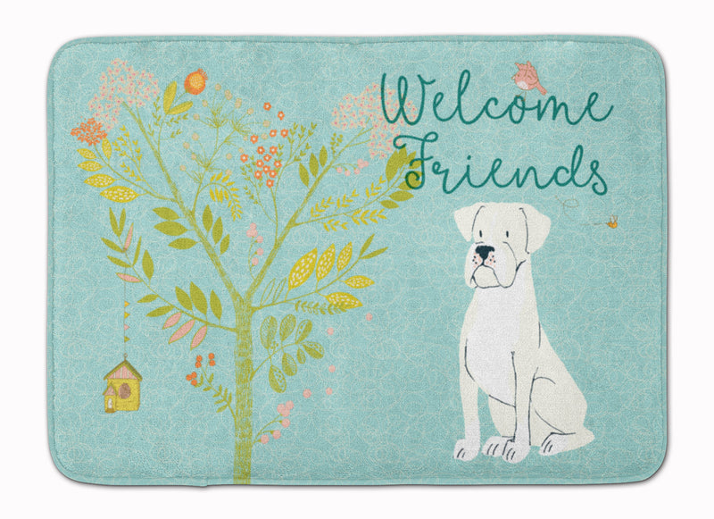 Welcome Friends White Boxer Machine Washable Memory Foam Mat BB7580RUG