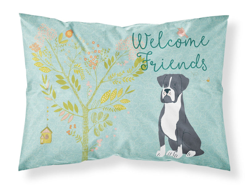 Welcome Friends Black Boxer Fabric Standard Pillowcase BB7581PILLOWCASE